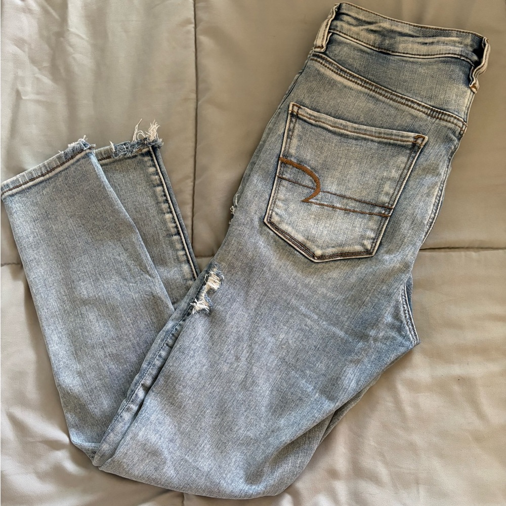 American Eagle Outfitters Light Blue Straight Leg Jeans